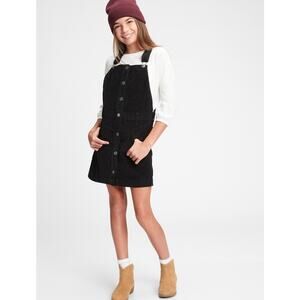 GAP Kids Girl Overall Dress Skirt Black Corduroy Size Large